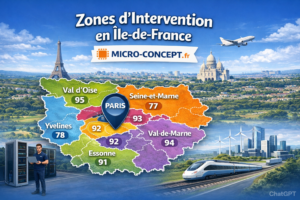 Zones d'intervention Informatique en Île-de-France & Oise